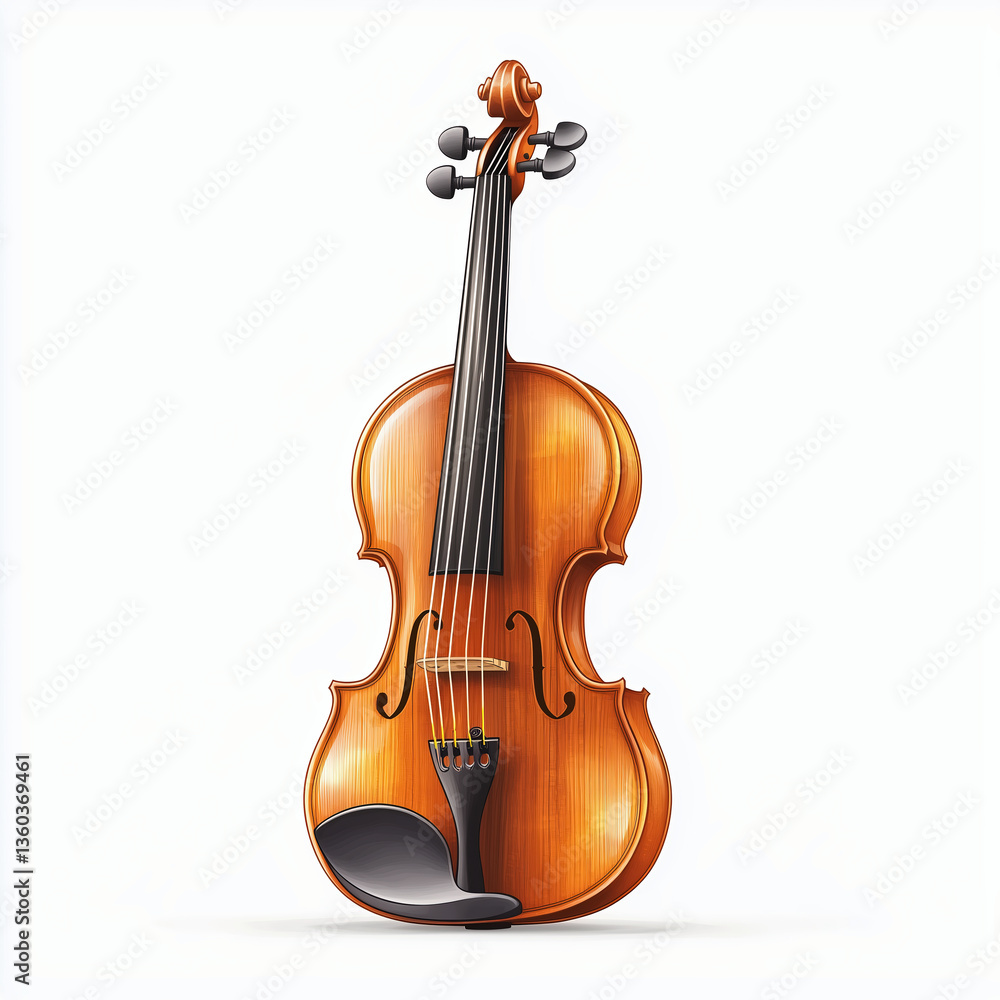 Fototapeta premium Elegant Classical Violin Strings - Beautiful Design & Rich Sound in Vintage Style Orchestra Performance