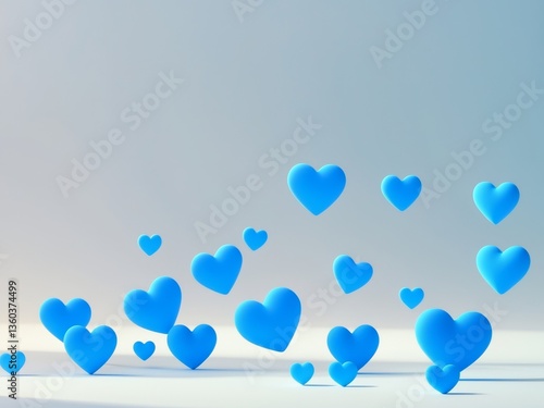 Abstract background multiple blue hearts scattered across it heart