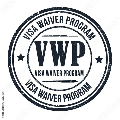 VWP ( Visa Waiver Program) grunge rubber stamp