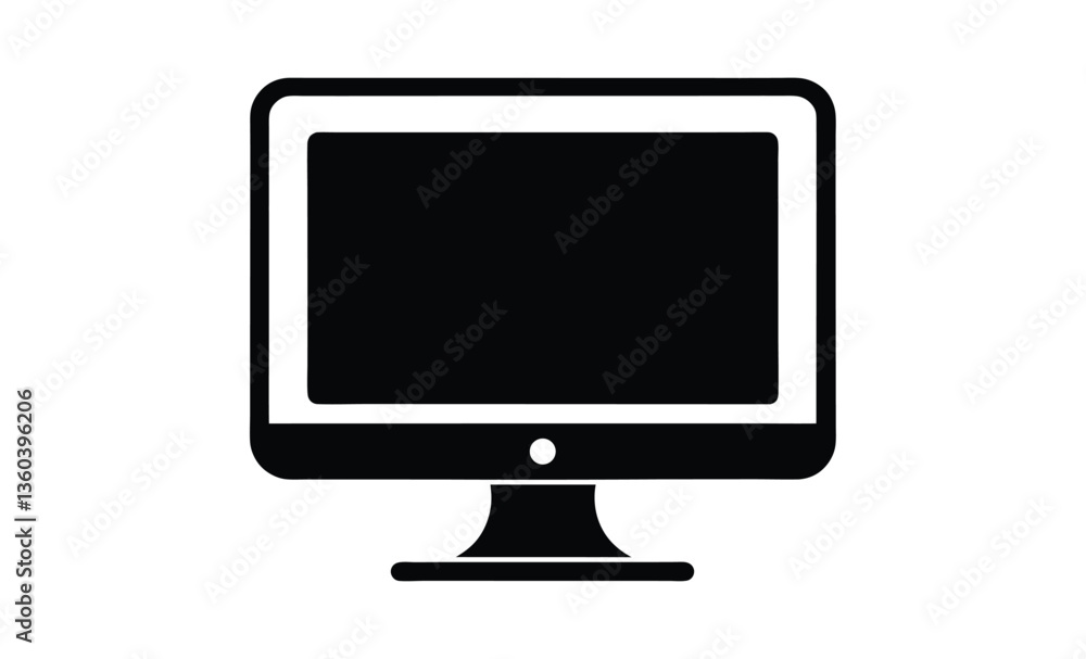 LED monitor icon silhouette, monitor, led icon vector design template LED monitor icon silhouette, monitor, led icon vector design template