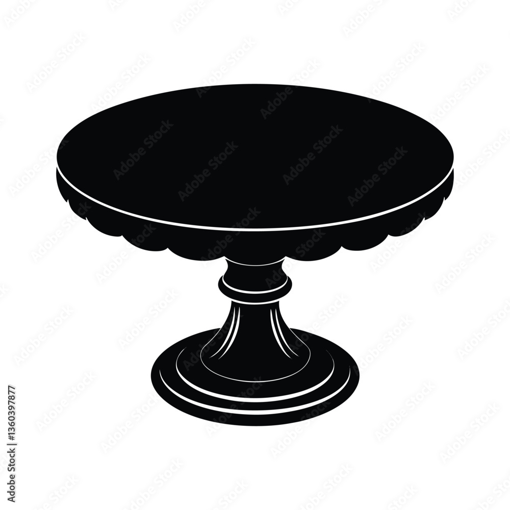 A polished round cake stand silhouette vector art illustration A polished round cake stand silhouette vector art illustration