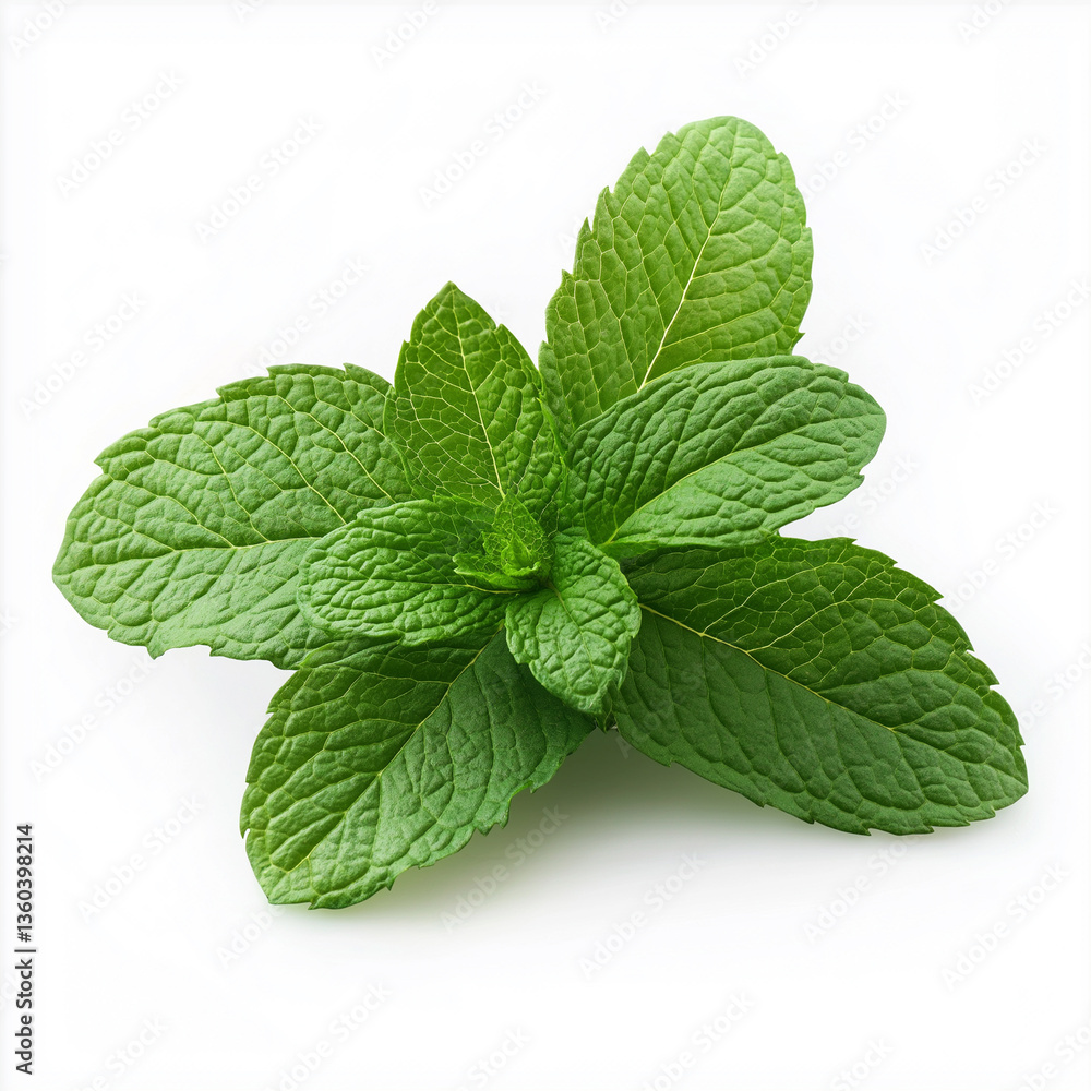 mint leaves, Isolated on white Background. mint leaves, Isolated on white Background.