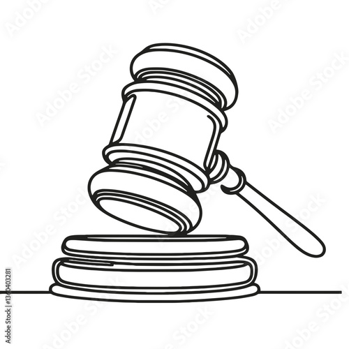 Judge's gave, vector, black line drawing, minimalistic, single line, simple line, isolated, transparent background 