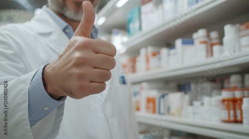 Healthcare professional evaluates medication options in a modern pharmacy environment