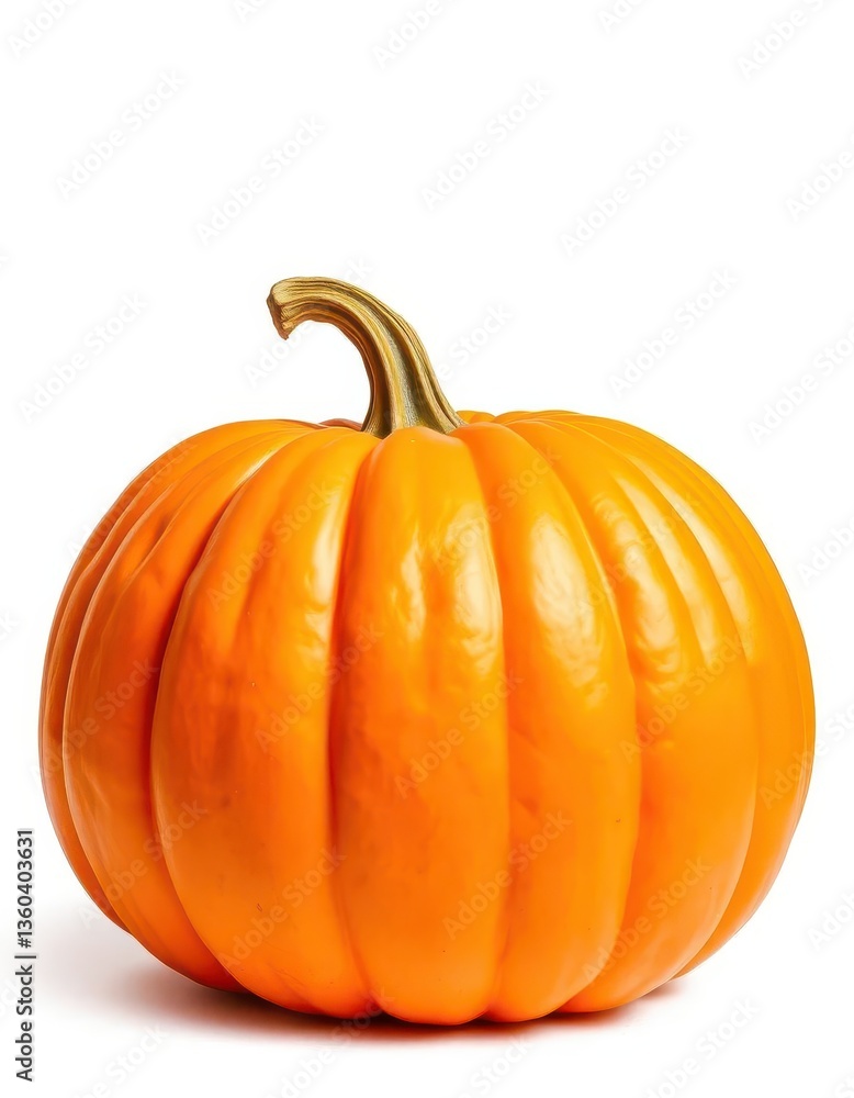 Obraz premium A vibrant orange Halloween pumpkin isolated on a pure white background, graphic, isolated