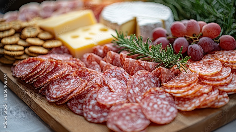 A pixelated cheese platter, featuring a variety of cheeses, crackers, and grapes, displayed elegantly on a wooden board. A pixelated cheese platter, featuring a variety of cheeses, crackers, and grapes, displayed elegantly on a wooden board.