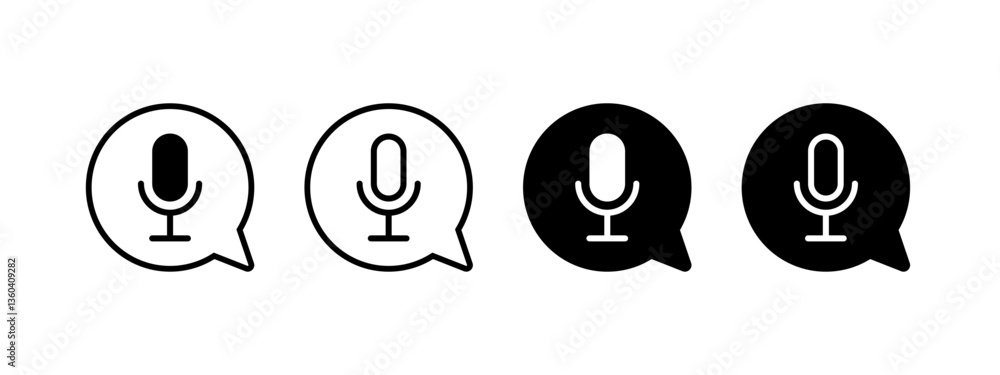 Podcast icons. Chat podcast sign Podcast icons. Chat podcast sign