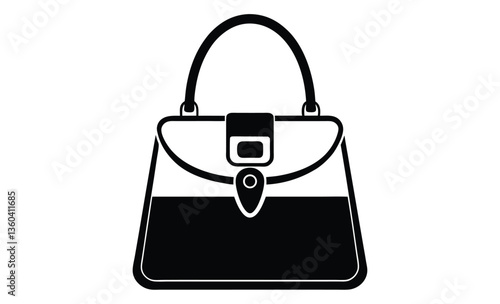 Shopping handbag silhouette, female bag silhouette, handbag vector, shopping bag vector silhouette  