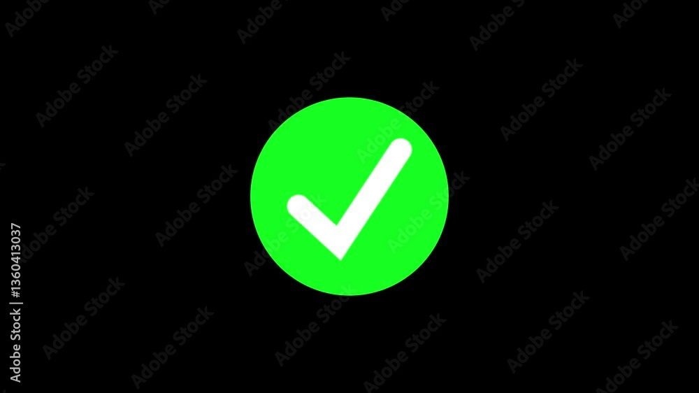 glowing check mark icon animation on gradient color background, verification check mark icon. glowing check mark icon animation on gradient color background, verification check mark icon.