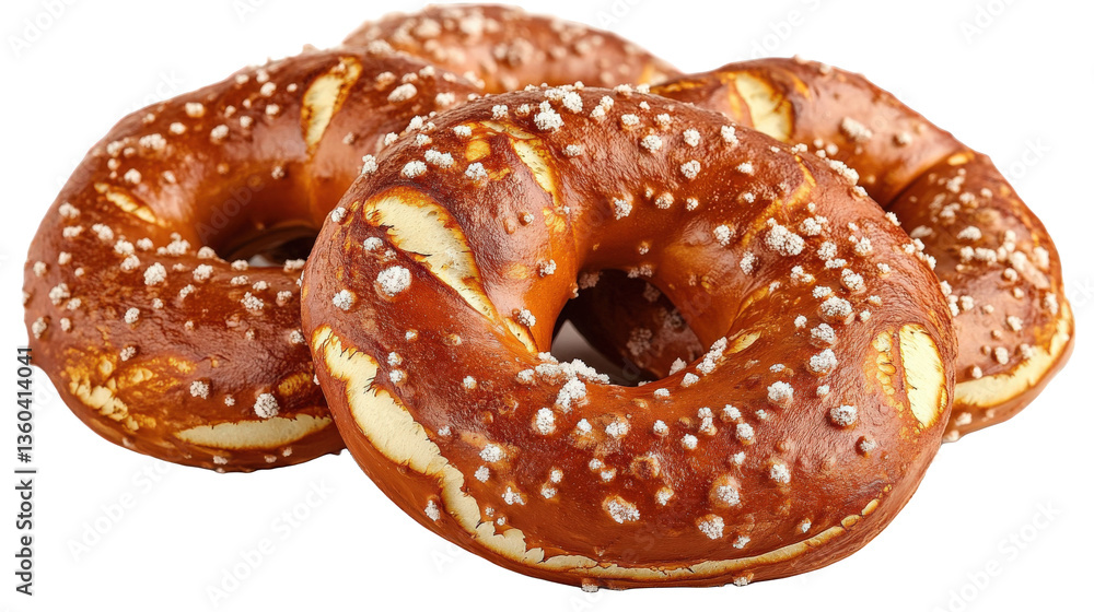 Three Delicious Pretzels with a Crusty Texture Three Delicious Pretzels with a Crusty Texture