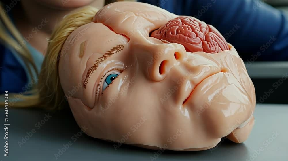 Lifesize medical training model showcasing detailed anatomical features for educational purposes
