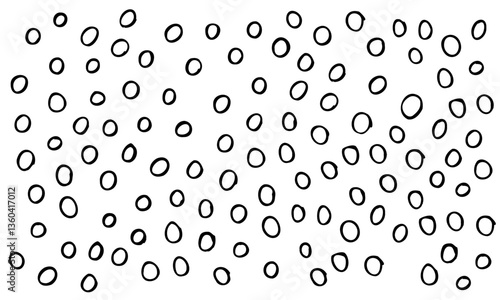 Vector random circles doodle background. Clumsy abstract circles