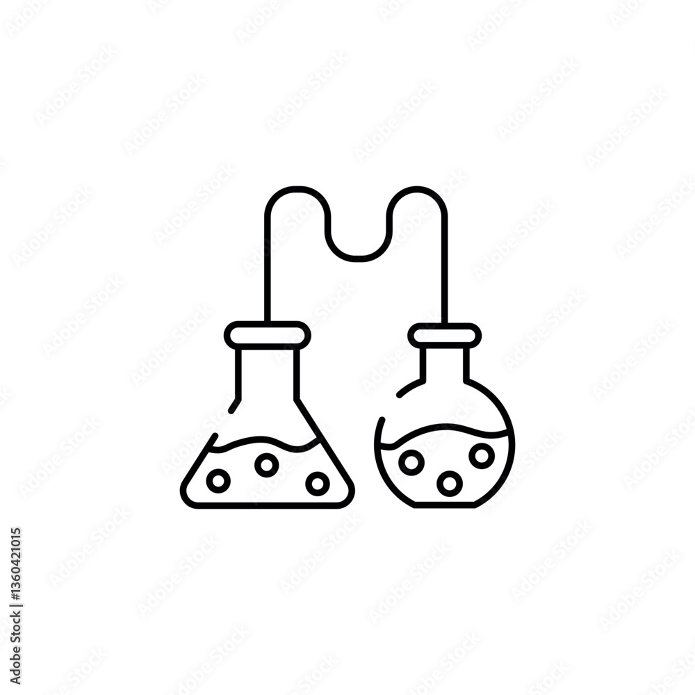 Fototapeta premium Conical Flask icon design with white background stock illustration