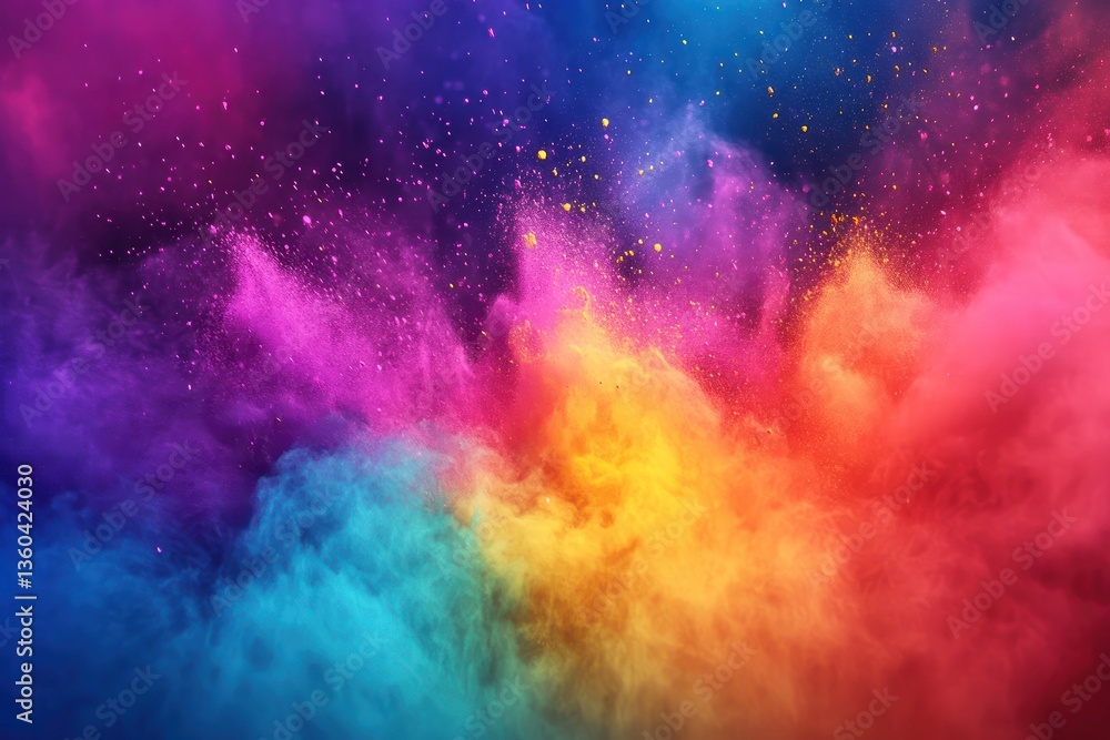 Obraz premium Rainbow powder explosion backdrop.