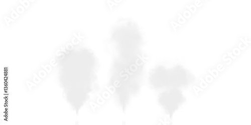 Abstract vector clouds, fog or smoke on an isolated transparent background. Dust cloud. Desert smoke. Sandstorm. 3D smog explosion. Cloud, smoke, png.	
