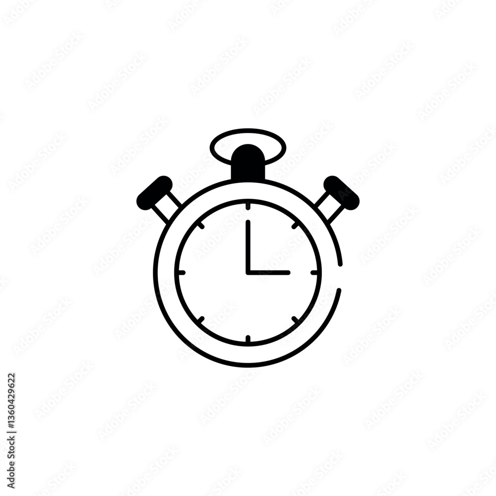 Timer icon design with white background stock illustration Timer icon design with white background stock illustration
