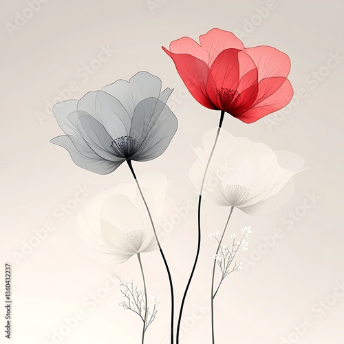 Sheer Floral Bouquet for Soft Background.