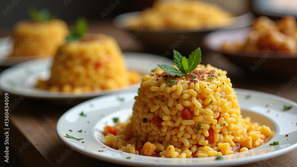 granished Middle Eastern rice dishes granished Middle Eastern rice dishes