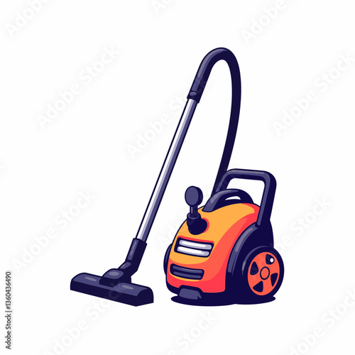 Stylish vacuum cleaner illustration on white background, home cleaning concept