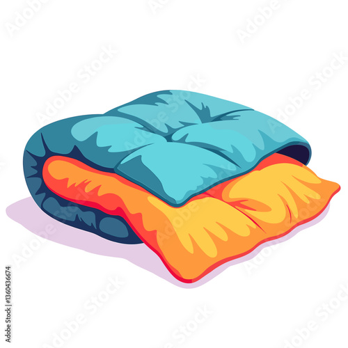Colorful electric blanket on white background, comfort and warmth