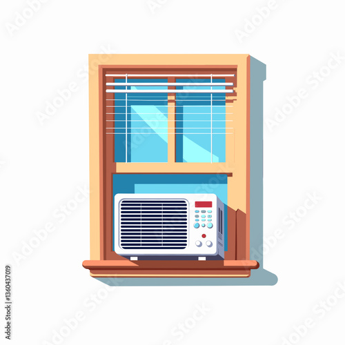 Stylish window air conditioner design, modern home comfort