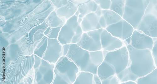 Clean Water Texture. Realistic Water Surface Overlay. Transparent Background with Gentle Ripples and Light Reflections on a Clear Water Surface.	