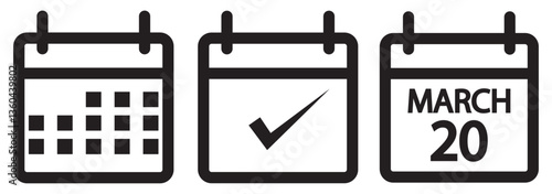 Calendar icon set. Calender symbol. calendar vector icon