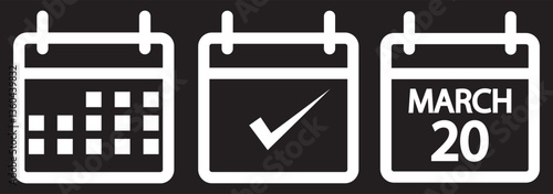 Calendar icon set. Calender symbol. calendar vector icon