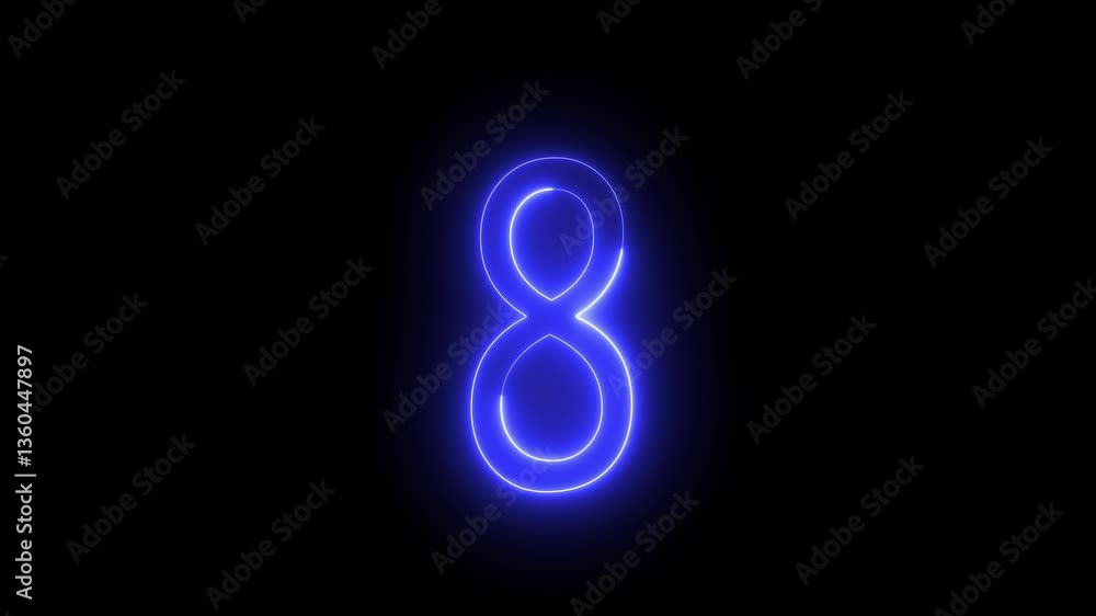 8 Neon numbers eight glowing on an alpha channel background. , glow, glowing, icon, 8 Neon numbers eight glowing on an alpha channel background. , glow, glowing, icon,