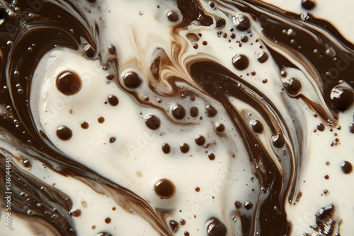 Swirling coffee and milk textures creating a natural background
