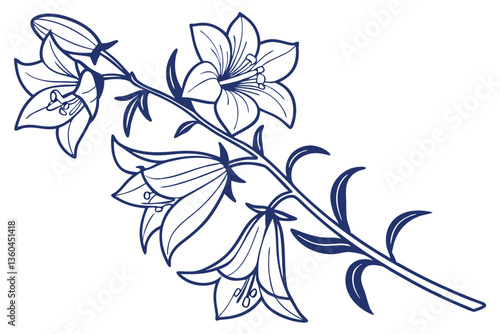 Delphinium Blossom Vector Design – Botanical Clipart