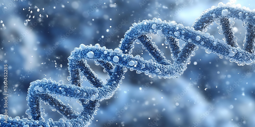 Frozen DNA helix strand. Frozen DNA helix strand.