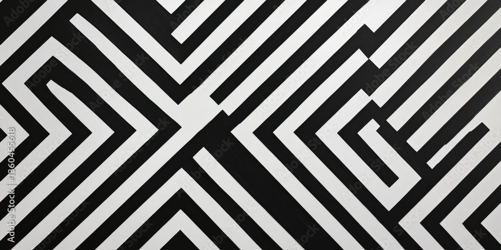 Abstract Geometric Black and White Pattern Abstract Geometric Black and White Pattern