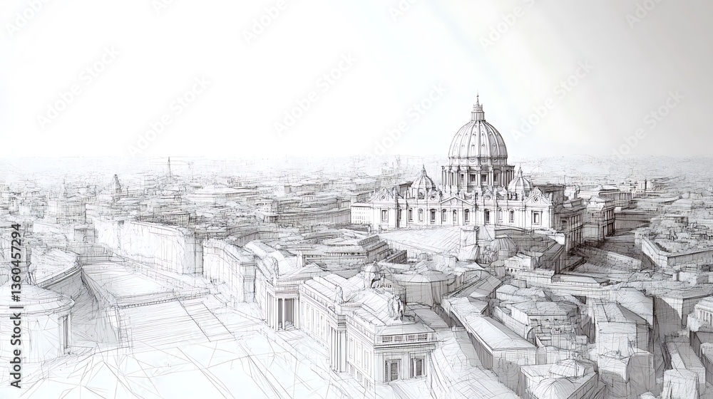 Obraz premium the Vatican, seemingly a digital image of the structure