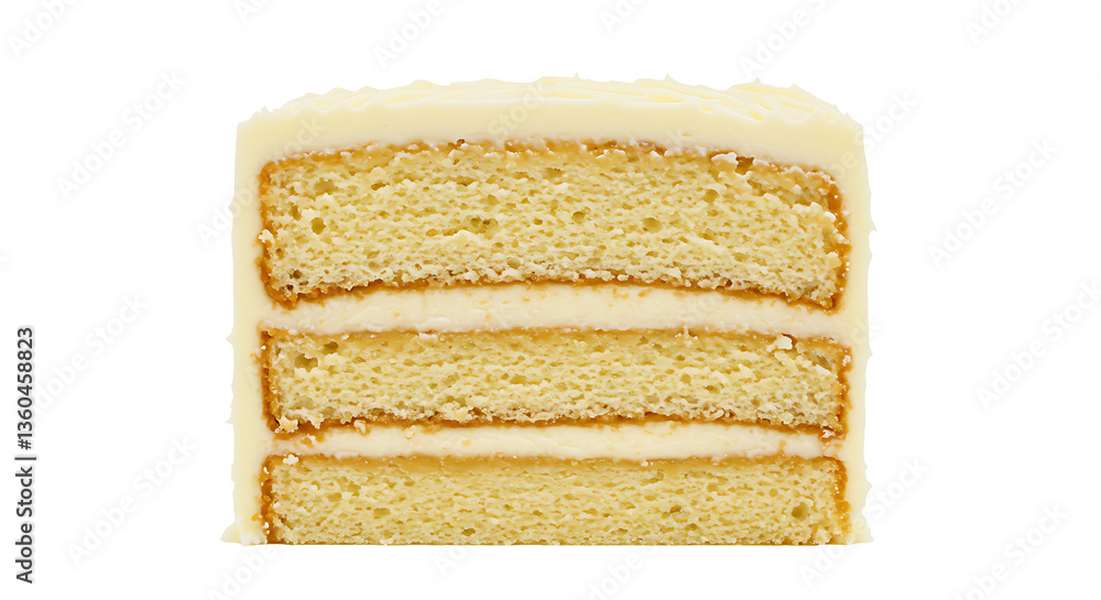 Fototapeta premium Vanilla Layer Cake Slice PNG