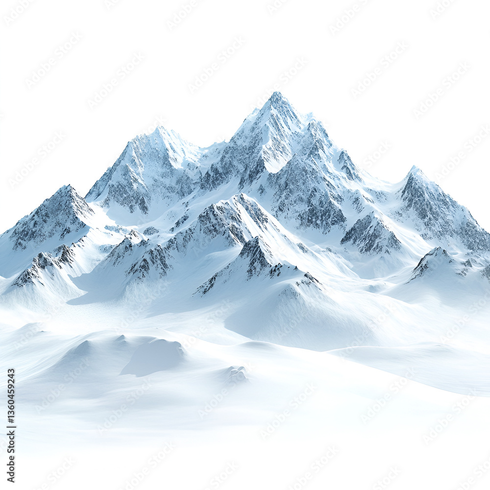 Obraz premium Majestic Snowy Mountain Range Winter Wonderland