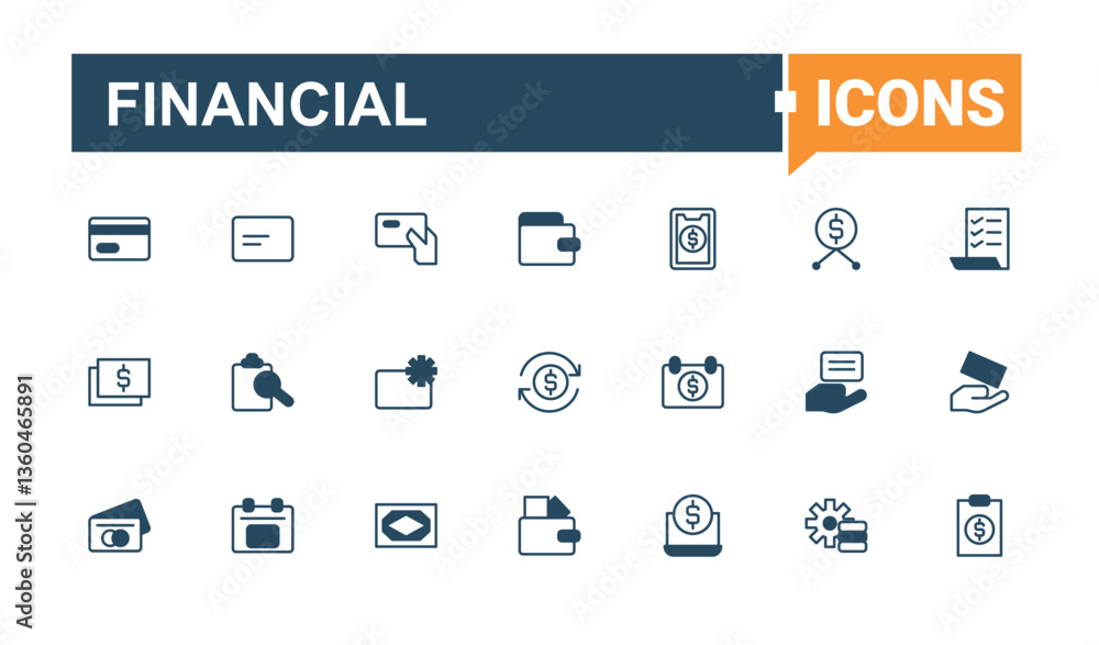Set of Financial line icon. Contain linear sign currency, dollar, finance, account, coin, pay and more. Payment modern icon set. Minimal icons set. Vector line and solid icons. Pixel perfect. Set of Financial line icon. Contain linear sign currency, dollar, finance, account, coin, pay and more. Payment modern icon set. Minimal icons set. Vector line and solid icons. Pixel perfect.