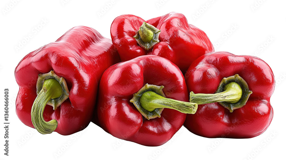 Fresh Red Bell Peppers Cluster Fresh Red Bell Peppers Cluster