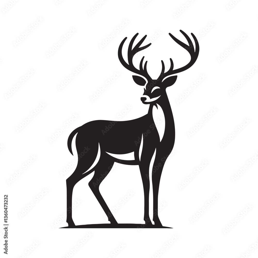 Obraz premium Vector modern stylish whitetail deer standing
