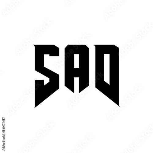 SAD letter logo design for technology company. SAD logo design black and white color combination. SAD logo, SAD vector, SAD design, SAD icon, SAD alphabet. SAD typography logo design.