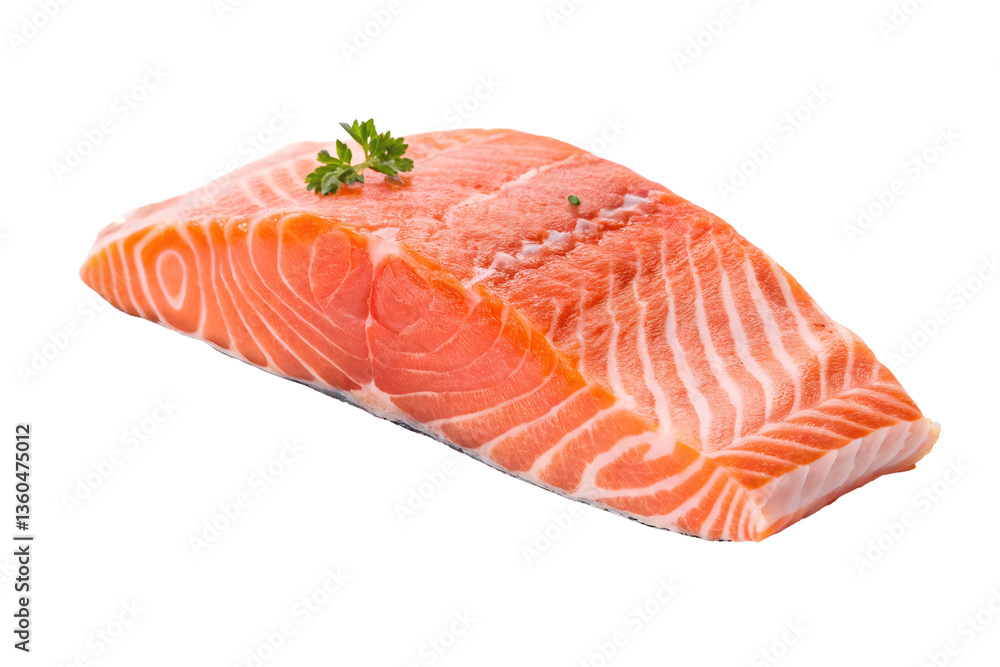 Uncooked Salmon Fillet Isolated on a Plain Background. Uncooked Salmon Fillet Isolated on a Plain Background.