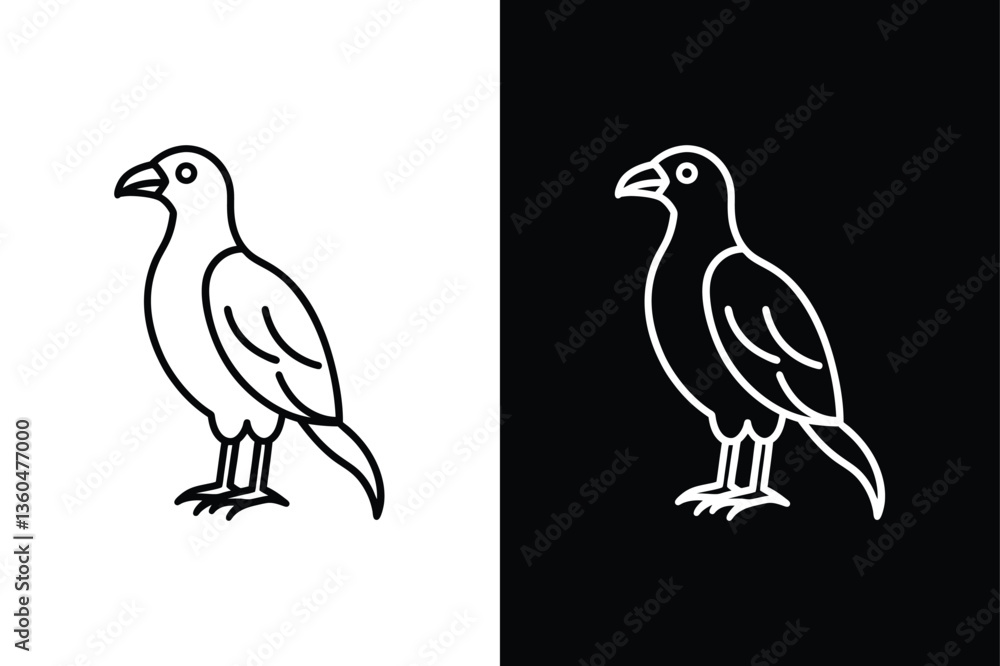Fototapeta premium Caracara bird icon vector on White Background ,Vector Art Illustration on white background.