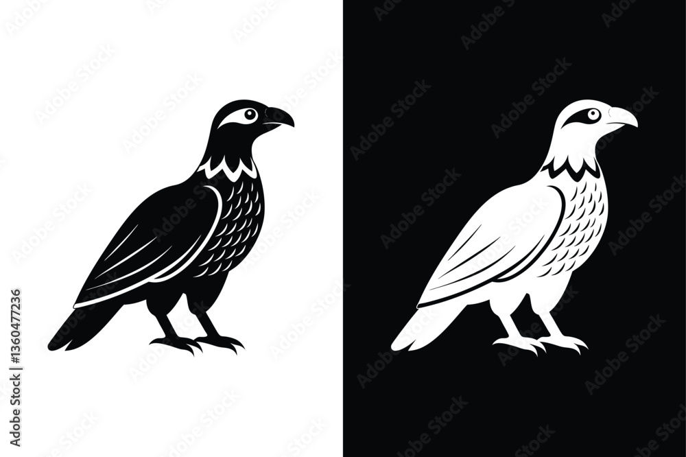 Caracara bird icon vector on White Background ,Vector Art Illustration on white background. Caracara bird icon vector on White Background ,Vector Art Illustration on white background.