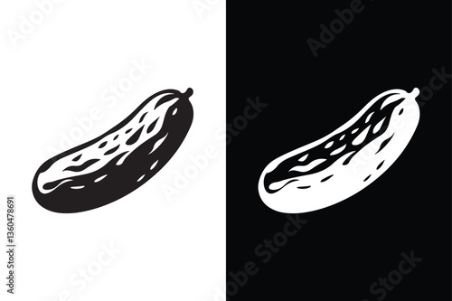 Cucumber vector illustration logo icon clipart. Cucumber Icon on White Background Vector Art Illustration on white background.