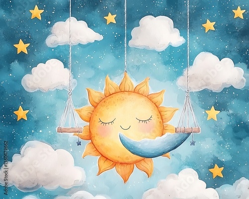 Sleepy Sun & Moon Night Swing.