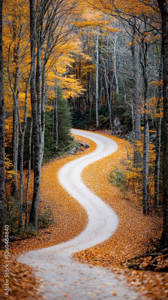 Obraz premium Winding Autumn Road