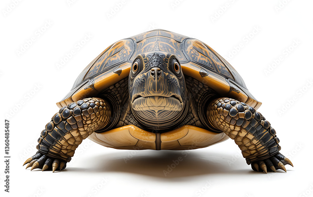 Obraz premium Top view, Big turtle isolated on white background