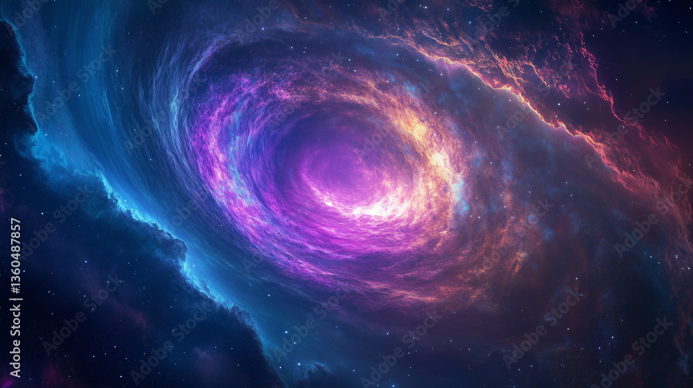 Vortex space background poster. Spiral galaxy creative wallpaper. Abstract concept banner. Swirl portal. Energy glowing ring. Digital raster bitmap illustration. AI artwork. Vortex space background poster. Spiral galaxy creative wallpaper. Abstract concept banner. Swirl portal. Energy glowing ring. Digital raster bitmap illustration. AI artwork.