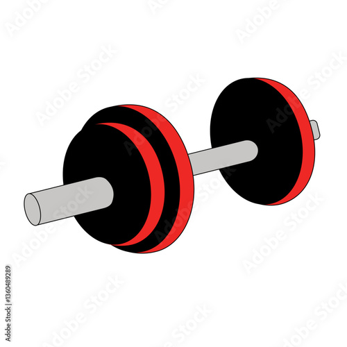 Dumbbell in cartoon style isolated on a white background. Dumbbell in flat style
