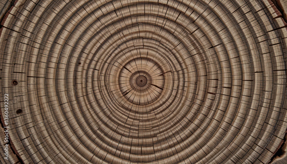 Fototapeta premium Close-Up View of Tree Rings Showing Annual Growth Patterns in Wood